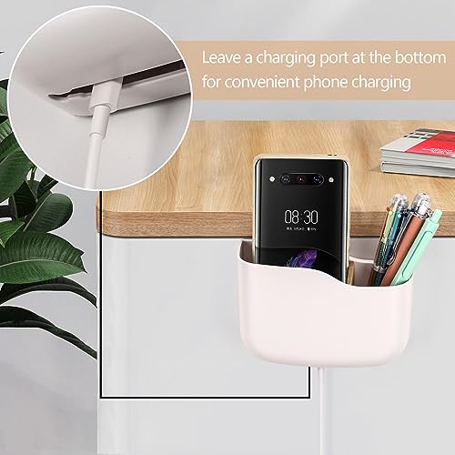 Tecbeauty 2 Pack Adhesive Remote Control Holder Wall Mount Universal TV Remote Organizer Caddy Storage Box Tray Hollow Bottom Slot Easy Phone Charging Home Office Desk Nightstand - style: 2pcs large remote control holder