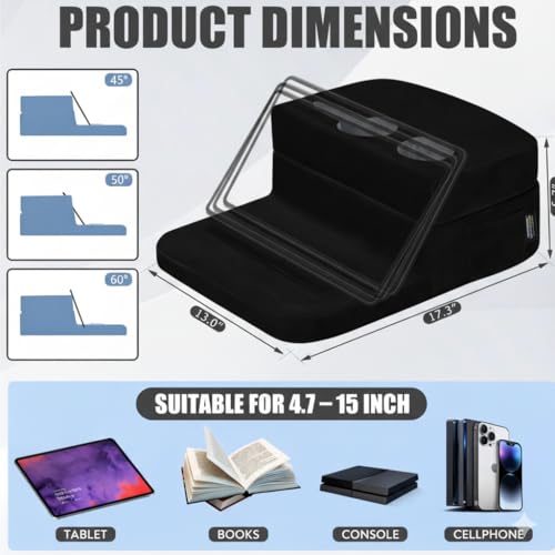 TabCouchCaddy - Couch Cup Holder Tray Pillow - Bed, Couch Caddy, Sofa, RV & Car - Holds Drinks, Snacks, Remotes, Phones, Kindle, Tablet | Bed Cup Holder (Black) - color: Black