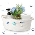 Remerry Boho Coastal Toilet Paper Storage Basket, Cute 3D Starfish Ocean Decor Cotton Rope Bathroom Storage Basket, Beach Bathroom Organizer Bin for Toilet Tank Counter Shelf Nursery, 12 x 8 x 5 Inch