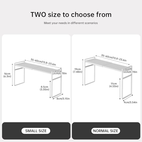 1pcs Medicine Cabinet Organizer Stretchable Storage Box for Bathroom Stackable Mirror Cabinets Vanity Small Narrow Shelf Slim Trays Holder (White, Normal)