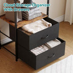 Closet Organizer with Drawers, Narrow Wardrobe Storage Rack, Small Clothes Rack with Shelf for Wardrobe and Bedroom, Closet Storage
