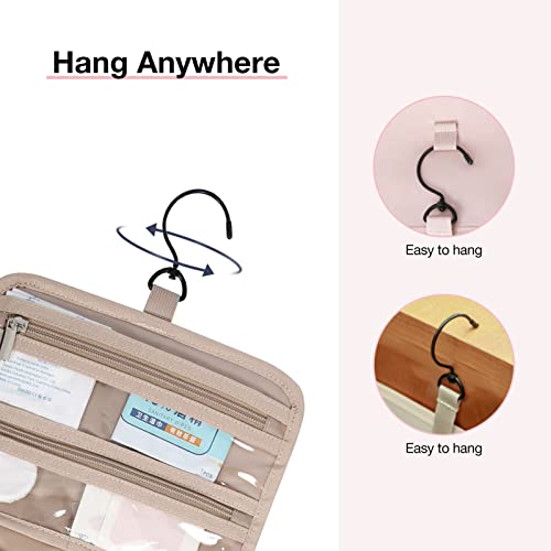 BAGSMART Toiletry Bag Hanging Travel Makeup Organizer with TSA Approved Transparent Cosmetic Bag Makeup Bag for Full Sized Toiletries, Medium-Navy - color: Navy, size: Standard