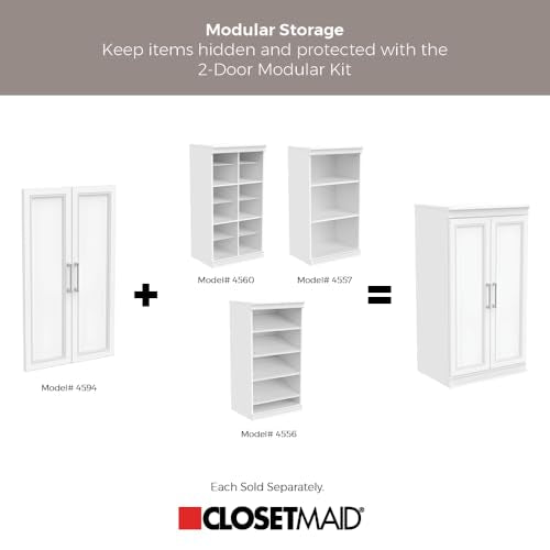 ClosetMaid Modular Storage Shelf Unit with 3 Shelves, White - color: White