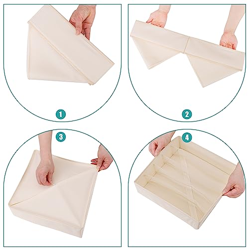 Bra Storage Drawers Organizer for Clothing Underwear Drawer Organizer Dividers Foldable Storage Cube Bins for Bra,Socks, Underwear,3 Pack （Creamy-White） - color: Creamy-White, size: 3 Pack