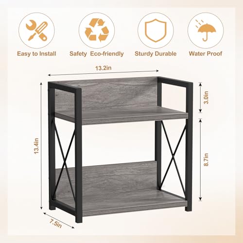 Giikin Countertop Shelf Organizer, 2 Tier Coffee Organizer for Desktop, Grey Counter Shelf Spice Rack for Kitchen (Grey, M) - color: Grey, size: Medium