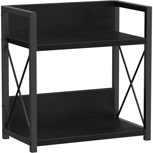 Giikin Countertop Organizer, 2 Tier Coffee Station Organizer for Desktop, Wood Counter Shelf Spice Rack for Kitchen (Black, M) - color: Black, size: Medium