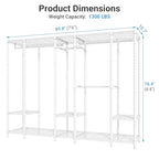 VIPEK V50 Closet Organizer System, Extra Large Heavy Duty Wardrobe Closet with Adjustable Shelves, Freestanding Clothing Rack for Bedroom, Walk-in Closet, Apartment, 1300 lbs Capacity, White - color: White