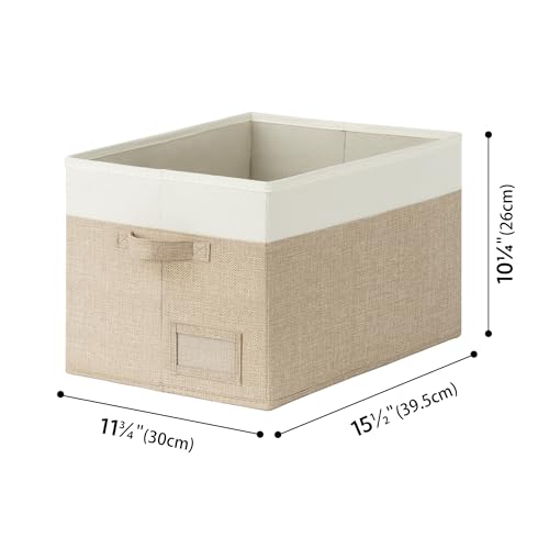 GRANNY SAYS Closet Storage Baskets for Shelves, Large Fabric Storage Bins, Collapsible Clothing Storage and Organization, Decorative Storage Bins, Khaki&Ivory, Large, 3-Pack - color: White&Kahki, size: Large