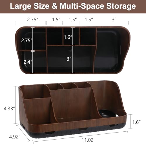 GFWARE Wood Toothbrush Holders for Bathrooms Countertop Organizer - Detachable 7 Slots Kid Bathroom Decor and Accessories, Wooden Bathroom Sink Storage Organization, Caddy, Tray, Brown - color: Wood Brown