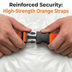 Memory Foam Mattress Vacuum Bag, Heavy-Duty Mattress Storage Bag for Moving and Transport, Mattress Compression Bag with Straps & Dual-Zip Seal (Orange Straps, Twin/Twin XL) - size: Twin/Twin XL