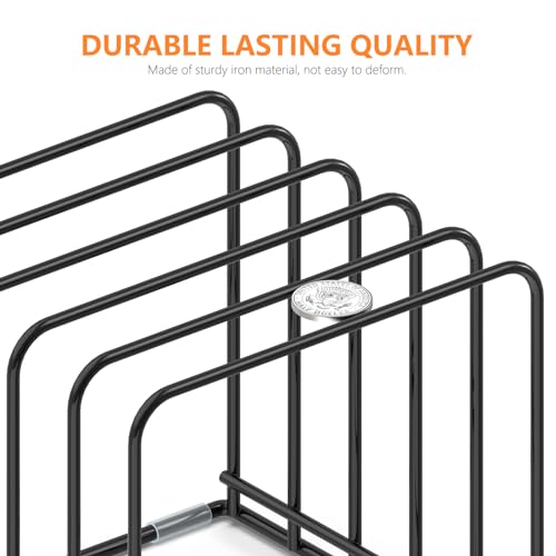 KORRTFID Kitchen Cabinet Organizer, Steel Cookware Holder, Divided Holder with 5 Slots for Skillets Baking Tray and Chopping Board Rack - Baking Pan Holder Storage (1 PC) - style: 1 PC
