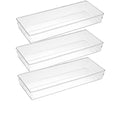 3 Pack Large Clear Plastic Drawer Organizer Tray Cutlery Utensil Makeups Drawer Organizers 15" X 6" - size: 3 Pack 15"x6" Clear Plastic