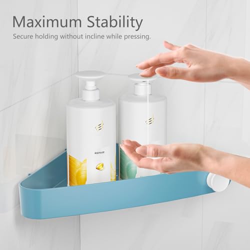 Sotfamily Plastic Shower Caddy Corner (For 90° Only), 4 Pack Adhesive Corner Shower Shelves for Bathroom Organizers and Storage, Light Blue - color: Light Blue, size: 4 Pack