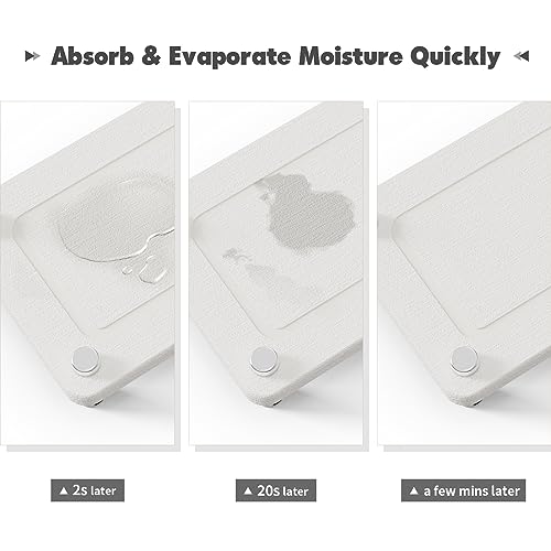 Kitchen Sink Caddy Water Absorbing Stone Tray For Sink, Diatomite Bathroom Countertop Tray Organizer, Faucet Stone Drying Mat Coaster Soap Dish Sponge Dispenser Holder (White) - color: White