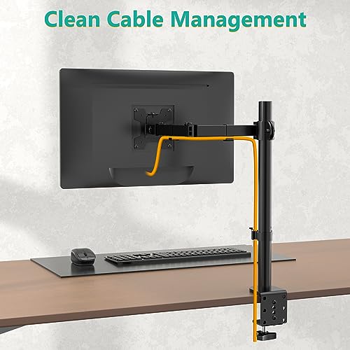WALI Single Monitor Mount, Single Monitor Arm Desk Mount,Desk Monitors Stand, Holds Screen Up to 32inch, 22lbs, Adjustable Mount with C-CLAMP Designed for Home Office Application(M001), Black - size: Single, style: C-Clamp
