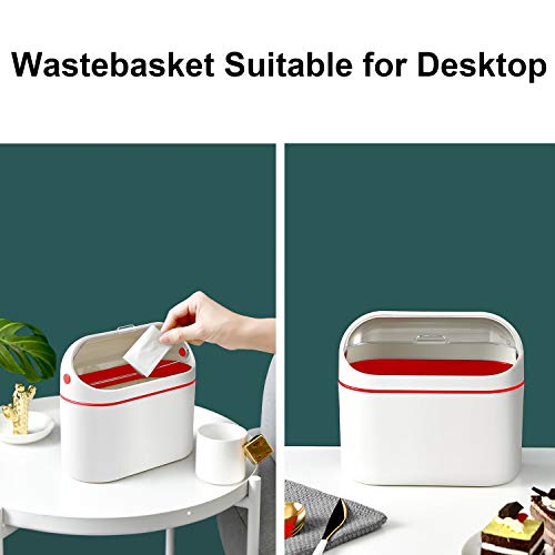 LALASTAR Lint Bin, Mini Desktop Trash Can with Lid for Office Countertop, Mountable Tiny Wastebasket for RV, Dorm, Freezer, Laundry and More (Orange) - color: Orange