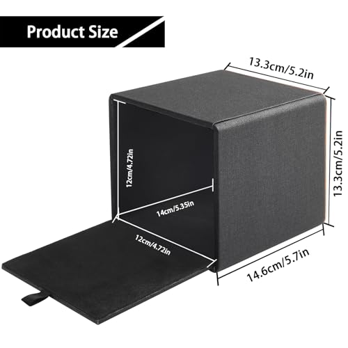Tissue Box Cover Square Tissue Box Holder PU Leather Facial Organizer with Magnetic Bottom,Decorative Napkin Caddy for Vanity Dresser Night Stand Table Countertop Home Office Car,Black - color: Linen Texture Black