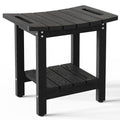 HIPS Shower Benches for Inside Shower, Shower Stool with Space-Efficient Storage Shelf, Waterproof Shower Chair Seat for Spa Bathroom(Black) - color: Black