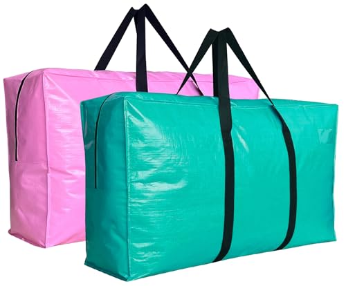 Extra Large Storage Bags, Giant XXL Moving Storage Bag Heavy Duty, Jumbo Huge Waterproof Big Storage Bags, Christmas Tree Storage Bag - color: Pink+Turquoise, size: 42"(L) X 13.5"(W) X 23"(H)
