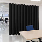 2-in-1 Blackout Curtain & Room Divider - Extra Wide & Heavy-Duty Partition Curtain for Bedroom/Office/Loft - Cheaper Than Building Walls! Black, 12.5ft W x 8ft L, 1 Panel - color: Black, size: 150"W x 96"L (Pack of 1)