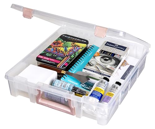 ArtBin 6955RL Super Satchel Compartment Box Clear Craft Organizer Storage Case - Rose Gold, Pack of 1 - color: Rose Gold, size: 1 Pack