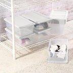 Sterilite 12-Pack 6 Quart Storage Boxes, Stackable Clear Plastic Bins with Snap-On Lids – Heavy-Duty Organizing Containers for Closet, Bathroom, and Office - size: 6 Quart, style: 12 Pack