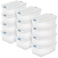 Sterilite 12-Pack Latching Box, Under Bed Storage Bins with Lids, Clear Plastic, 106 Quart - Heavy-Duty Organizing Containers for Closet, Bathroom, and Office - size: 106 Quart, style: 12 Pack