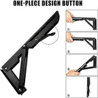 Folding Shelf Brackets - 8 inch 2 Pcs Heavy Duty Metal Collapsible Shelf Bracket, DIY Wall Mounted Foldable Shelf Bracket, Space Saving for Bench Table - size: 8 Inch- 2 Packs