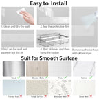 Liuoud 5 Pack Shower Caddy Organizer Rack Shelf for Inside Shower, Self Adhesive Bathroom Wall Storage Basket Rustproof Stainless Steel Large Capacity Shampoo Holder, Silver - color: Silver