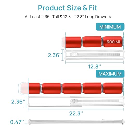 Vtopmart 8 Pack 2.36" Short Upgrade Drawer Dividers for Kitchen Drawer, 12.8"-22.3" Expandable Kitchen Drawer Organizer, Clear Plastic Organizer Separator for Flatware, Utensil, Cutlery, Underwear - size: Short-2.36"
