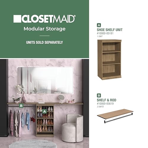 ClosetMaid Modular Storage Stackable 3-Shelf Unit, Sand - color: Sand