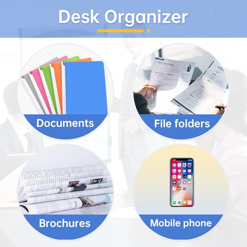 4 Pack Stackable Paper Trays for Letter Documents, Desktop File Organizers for Office Supplies, Stackable Desk Tray Holder for Paper Storage, White - color: White