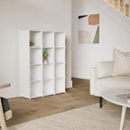 C&AHOME Cube Storage Organizer, 12-Cube Shelves Units, Closet Cabinet, DIY Plastic Modular Book Shelf, Ideal for Bedroom, Living Room, Office, 36.6" L x 12.4" W x 48.4" H Milky UPCS12M - color: Milky
