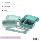 Ello 2-Pack Lunch Stack Plastic Food Storage Container Bento Box with Airtight, Leak-Proof Locking Plastic Lids and Silicone Base, BPA-Free, Freezer, Microwave, and Dishwasher Safe, Mint Chip - color: Mint Chip