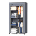 Portable Closet, Wardrobe Closet with 6 Storage Shelves and 2 Hanging Rods, Non-Woven Fabric Cover, 34.6 x 17.7 x 66.1 Inches Closet Organizer for Bedroom, Gray - size: Medium