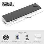 AFOOYO Monitor Stand Riser,31.5-Inch LED Light Wood Computer Monitor Stand with Adjustable Acrylic Legs,Desk Accessories Desktop Organizer Stand for, Computer,Laptop,Printer,PC TV Screen Riser,Black