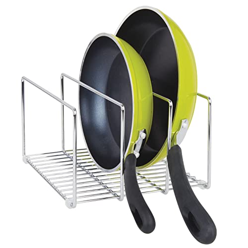 mDesign Baking Tray Rack — Wire Rack for Sorting Trays, Pans and other Cookware Items — Free-Standing Pan Stand for the Kitchen — Chrome - color: Chrome, size: 10.2 x 8.5 x 5.6