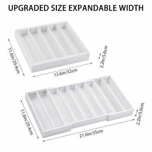 K Cup Holder,Bamboo Coffee Pod Holder Drawer Organizer, Expandable Coffee Pod Holder Tea Bag Storage Organizer for Kitchen Office Coffee Bars,Accommodate 45 K Cups (White) - color: White