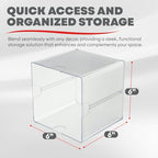Deflecto Stackable Open Cube Organizer, Desk and Craft Organizer, Clear, 6"W x 6"H x 6"D (350401CR) - style: Open Cube