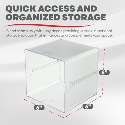 Deflecto Stackable Open Cube Organizer, Desk and Craft Organizer, Clear, 6"W x 6"H x 6"D (350401CR) - style: Open Cube