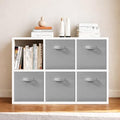 11 Inch Fabric Storage Bins, Storage Cubes, Collapsible Cube Storage Box, Fabric Closet Organizers with Handle for Home, Office, Shelf, Closets, Bedroom, Living Room, Grey, 5 Pack - size: 5 PACK