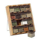 Kamenstein Jar Bamboo 3-in-1 Spice Organizer for Countertop, Wall, and Drawer with Spices Included, FREE Spice Refills for 5 Years, Lift & Pour Caps , 16 Count ( Pack of 1) - size: 16-Jar, style: 16-Cube Bamboo Inspirations