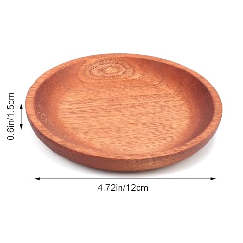 Round Ring Dish Wood Jewelry Tray Trinket Key Decorative Holder Organizer for Necklace Bracelet Display Wedding Party Decor Serving Dishes - color: Round