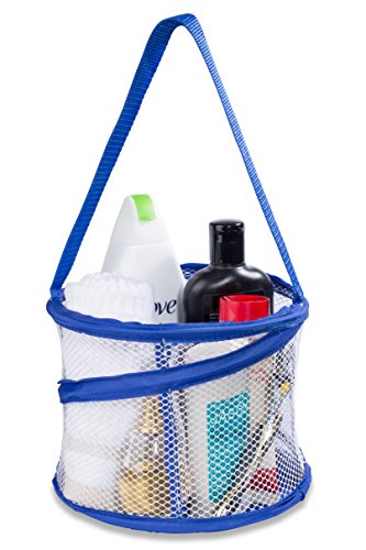 Handy Laundry Foldable Shower Caddy - Collapsible, Portable, Drainage Hole, Carry Handle, Large Compartments. Great Organizer for Camp, Travel, Gym, and Dorm (Blue) - color: Blue, size: Small