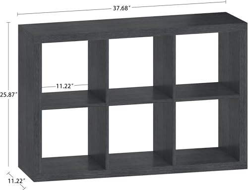 6 Cube Organizer, Cube Storage Organizer with Fabric Bin, Cube Storage Shelf for Bedroom, Living Room, Office, Modular Bookshelf Organizer for Books, Closet, Black - color: Black, size: 6 cube