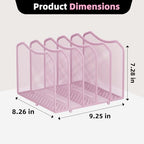 Simple Trending Mesh Desktop File Sorter Organizer, 5-Section Bookshelf for Desk Home Office, Pink - style: 5 Section Pink