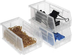 Akro-Mils 30220 AkroBins Plastic Storage Bins, Space-Saving Stackable Bins for Garage, Pantry, Craft Organization, 7" x 4" x 3", Clear, 24-Pack - color: Clear