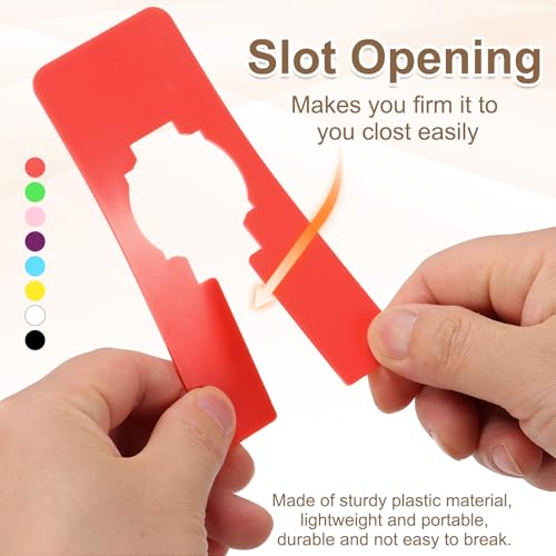 PATIKIL 16 Pcs Rectangle Clothes Dividers, 5 Inch Blank Clothing Rack Divider Sorting Clothes Size Reusable Wardrobe Hanger Separator with Pen, Red - color: Red