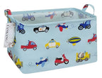 FANKANG Storage Basket,Nursery Hamper Canvas Laundry Basket Foldable with Waterproof PE Coating Storage, Office, Bedroom, Clothes,Toys (Rec-Car) - color: A Rec-Car-L