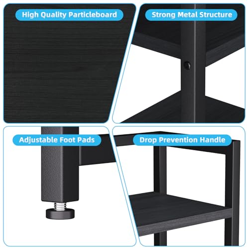Marbrasse Desk Shelf with Drawer, 40" Desk Hutch for Computer Monitor, Desk Shelf for top of Desk, Wooden Desktop Bookshelf Storage Rack for Home Office Dorm - Black - color: Black